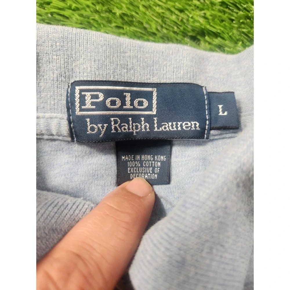 Vintage Polo By Ralph Lauren Polo Shirt‎ Mens L Gray Short Sleeve Cotton Pony